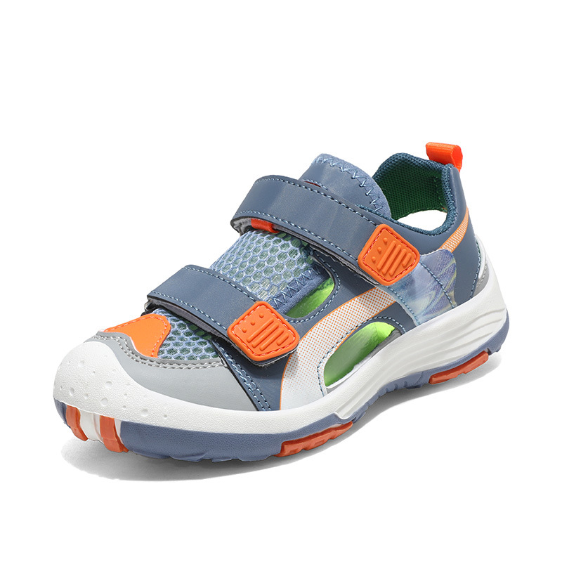 Детски сандали Baotou 2025 Летни нови момчешки крос-бънджи обувки Големи детски обувки за проследяване Кухи плажни обувки Модерни