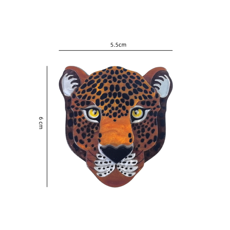 Трансгранични ръчно изработени модни бижута от акрил, брошка с леопард, карикатура, европейски и американски модни аксесоари