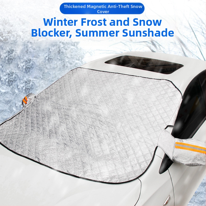 Трансграничен автомобилен сенник, полупокриващ яке за кола, предно стъкло, слънцезащита и топлоизолация, дебел сняг, снежен щит, покривало за кола