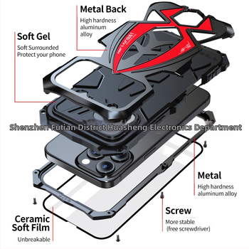 IPhone 16promaxi jaoks mõeldud kolmekordse kaitsega mobiiltelefoni ümbris, metallist silikoonist sportauto kaitseümbris, IP15, kõikehõlmav kukkumiskindel