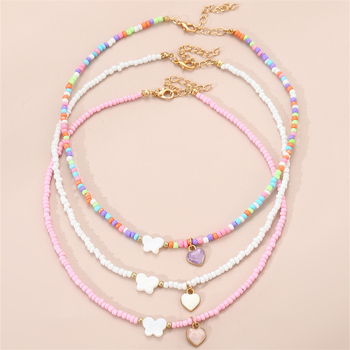 Nauji tarpvalstybiniai bohemiško stiliaus papuošalai, aliejaus lašėjimo drugelio pakabukas, ryžių karoliukai, rankų darbo karoliukų vaikiškas vėrinys, kostiumas