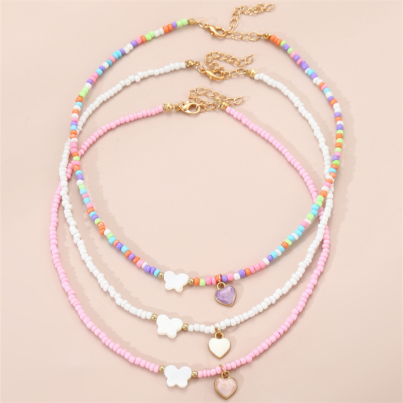 Nauji tarpvalstybiniai bohemiško stiliaus papuošalai, aliejaus lašėjimo drugelio pakabukas, ryžių karoliukai, rankų darbo karoliukų vaikiškas vėrinys, kostiumas