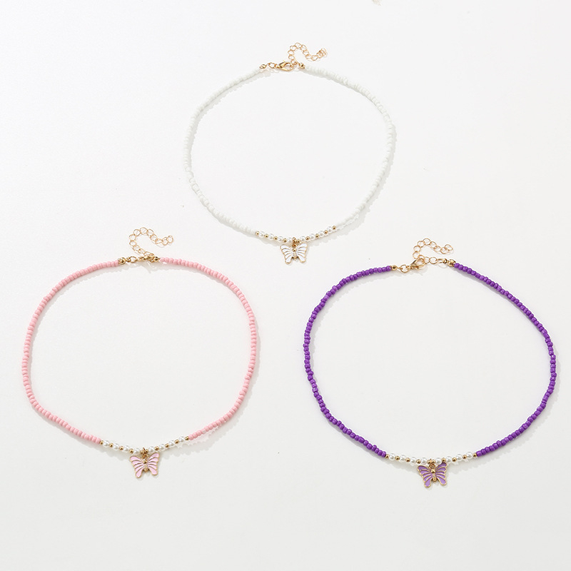 Nauji tarpvalstybiniai bohemiško stiliaus papuošalai, aliejaus lašėjimo drugelio pakabukas, ryžių karoliukai, rankų darbo karoliukų vaikiškas vėrinys, kostiumas