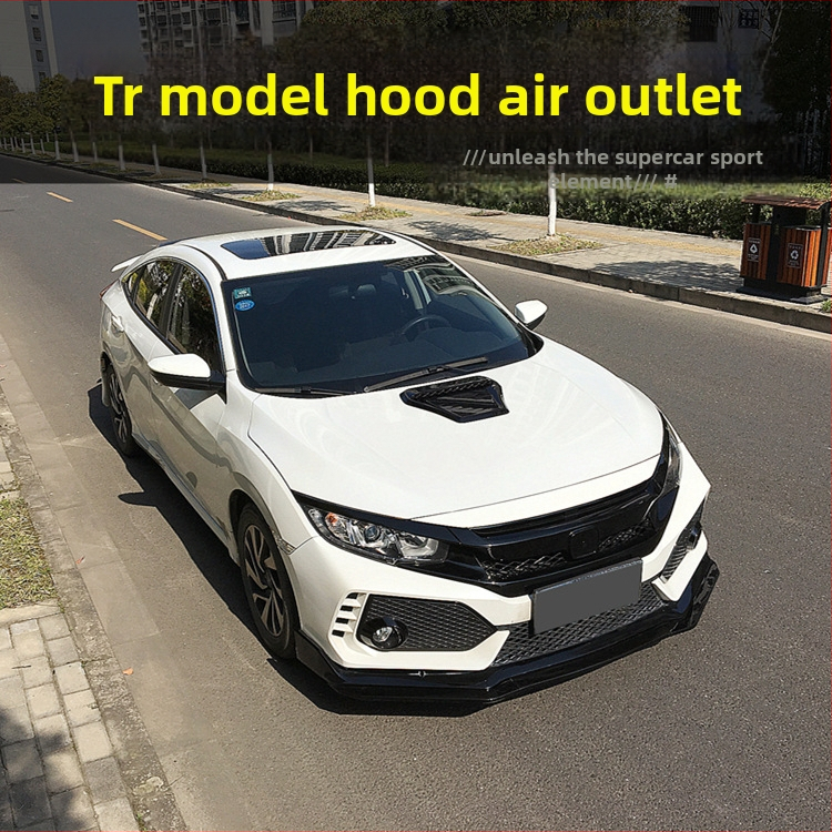 Подходящ за модификация Civic Декорация за отвор за въздух на капака, модел TR, паста за декорация на отвор за въздух на капака