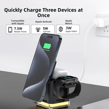 Трансгранична нощна лампа с четири в едно магнитно безжично зарядно, персонализирана сгъваема безжична зарядна стойка за мобилни телефони на Apple