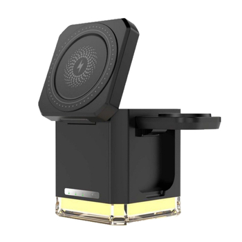 Трансгранична нощна лампа с четири в едно магнитно безжично зарядно, персонализирана сгъваема безжична зарядна стойка за мобилни телефони на Apple