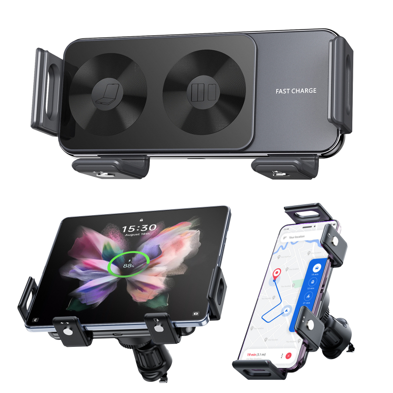 Uus KC sertifitseeritud Zfoldableflip auto juhtmevaba laadija sobib Samsungi kokkupandava ekraaniga mobiiltelefonihoidjale Ce