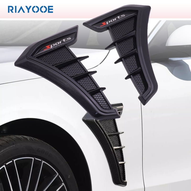 Simulācijas haizivs žaunu spārna modifikācija, uzlīmējot General Motors sānu flanga plāksni, sānu gaisa ventilācijas atveri, melna oglekļa raksta dekoratīvo spārnu