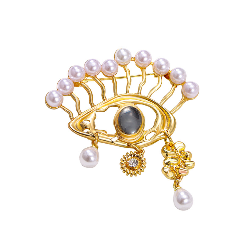 Висулка брошка с око на дявола, висок клас, дамски преувеличен корсаж с око на Херус, млечен чай, сестра, същата брошка