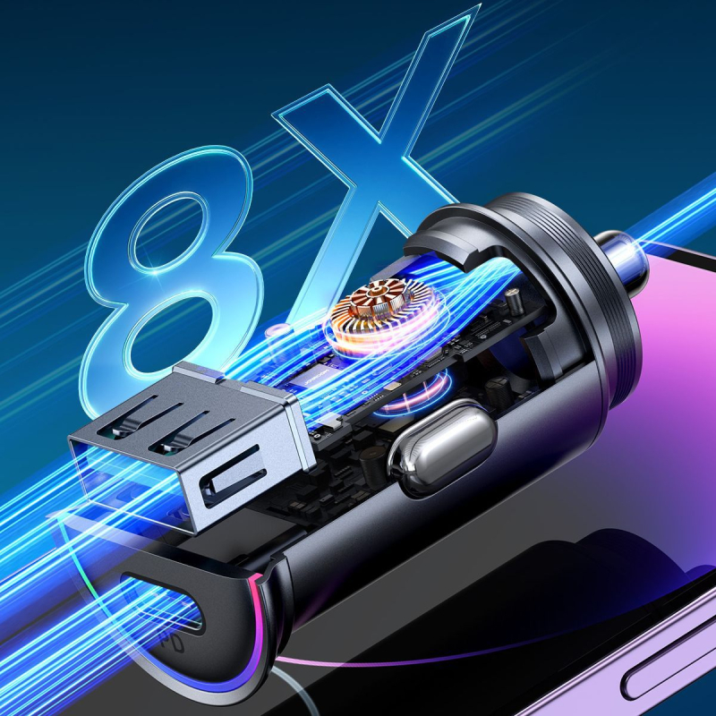 Machine Music Hall 60W super brzi punjač za mobitel, metalni mini punjač za auto u boji s PD brzim punjenjem QC3.0