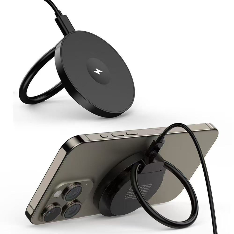 Jauns trīs vienā bezvadu lādētājs, kas piemērots Apple mobilajiem tālruņiem, ātra uzlāde, 15 W gredzena turētājs, bezvadu uzlāde pāri robežām