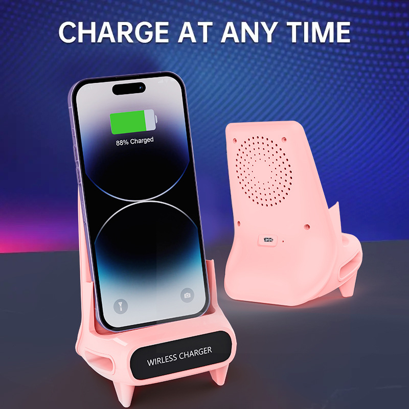 Jauns Lazy Chair mobilā tālruņa bezvadu uzlādes statīvs ar 15 W galda statīvu atbrīvo rokas uzlādei un seriālu skatīšanai