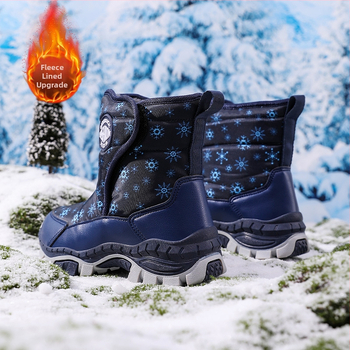 Παιδικές μπότες χιονιού 2024 Χειμώνας Νέες ζεστές μπότες από χοντρό βαμβάκι με επένδυση fleece για κορίτσια, αντιολισθητικά, λουράκια με ατσάλινη νύχια, ανθεκτικά στο κρύο βαμβακερά παπούτσια
