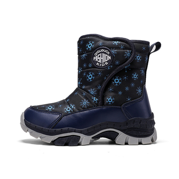 Παιδικές μπότες χιονιού 2024 Χειμώνας Νέες ζεστές μπότες από χοντρό βαμβάκι με επένδυση fleece για κορίτσια, αντιολισθητικά, λουράκια με ατσάλινη νύχια, ανθεκτικά στο κρύο βαμβακερά παπούτσια
