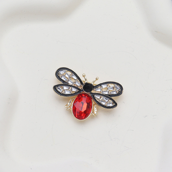 Väliskaubanduse uued plahvatused moodne tsirkoonpunane ja roheline suur mesilane õlimaal rhinestone väike mesilane pross naissoost isikupärastatud putukakorsett
