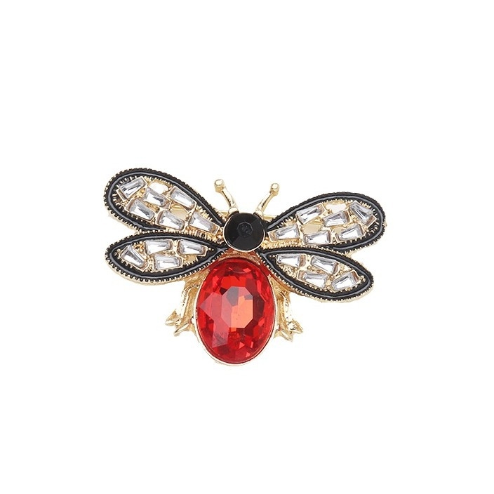 Външна търговия Нови експлозии Мода Циркон Червено и Зелено Голяма Пчела Маслена Картина Rhinestone Малка Пчела Брошка Женски Персонализиран Корсаж от Насекоми