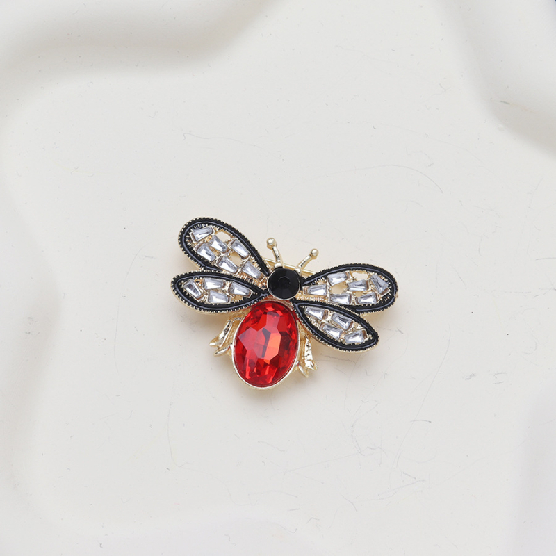 Външна търговия Нови експлозии Мода Циркон Червено и Зелено Голяма Пчела Маслена Картина Rhinestone Малка Пчела Брошка Женски Персонализиран Корсаж от Насекоми