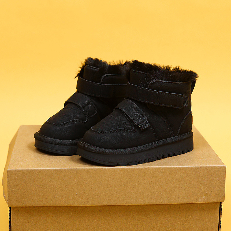 2024. gada jauni ziemas bērnu sniega zābaki zēniem, zēniem, samta ādas, ūdensnecaurlaidīgi kokvilnas zābaki, ar vilnas oderi, silti, lieli kokvilnas apavi sievietēm