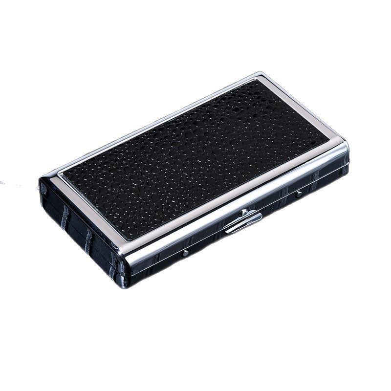 Prekogranična popularna kutija za cigarete od nehrđajućeg čelika, debela, srednja i tanka, univerzalna dvostrana kožna, otporna na vlagu i pritisak