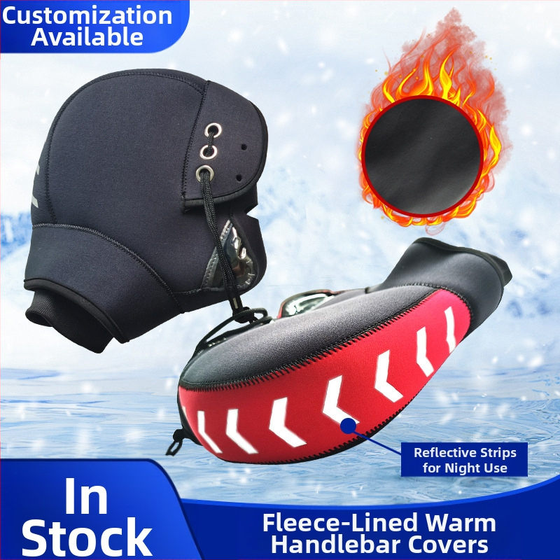 Motociklo rankenos užvalkalas Žiemos sutirštinta nardymo medžiaga, atspari vėjui, rankenos užvalkalas, šiltos motociklo pirštinės, jojimo rankenos užvalkalas