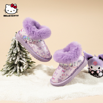 Hello Kitty tüdrukute lumesaapad 2024. aasta talvised veekindlad libisemisvastased saapad, soojad ja külmakindlad kommivärvi juuksesaapad 8