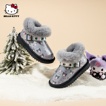 Hello Kitty tüdrukute lumesaapad 2024. aasta talvised veekindlad libisemisvastased saapad, soojad ja külmakindlad kommivärvi juuksesaapad 8