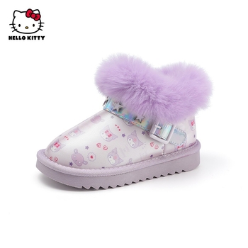 Hello Kitty tüdrukute lumesaapad 2024. aasta talvised veekindlad libisemisvastased saapad, soojad ja külmakindlad kommivärvi juuksesaapad 8