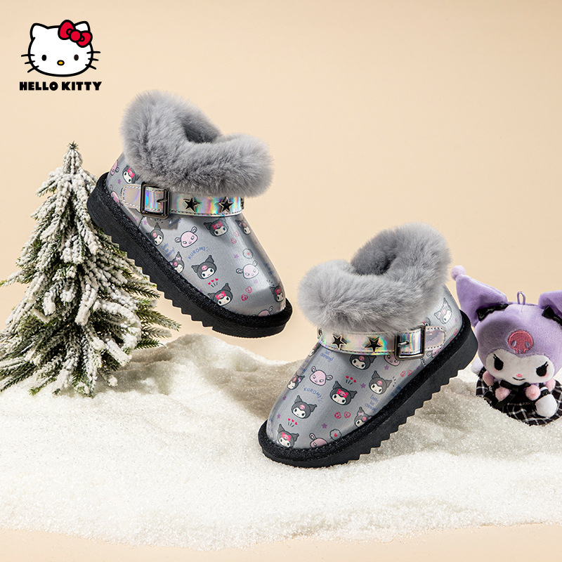 Hello Kitty tüdrukute lumesaapad 2024. aasta talvised veekindlad libisemisvastased saapad, soojad ja külmakindlad kommivärvi juuksesaapad 8