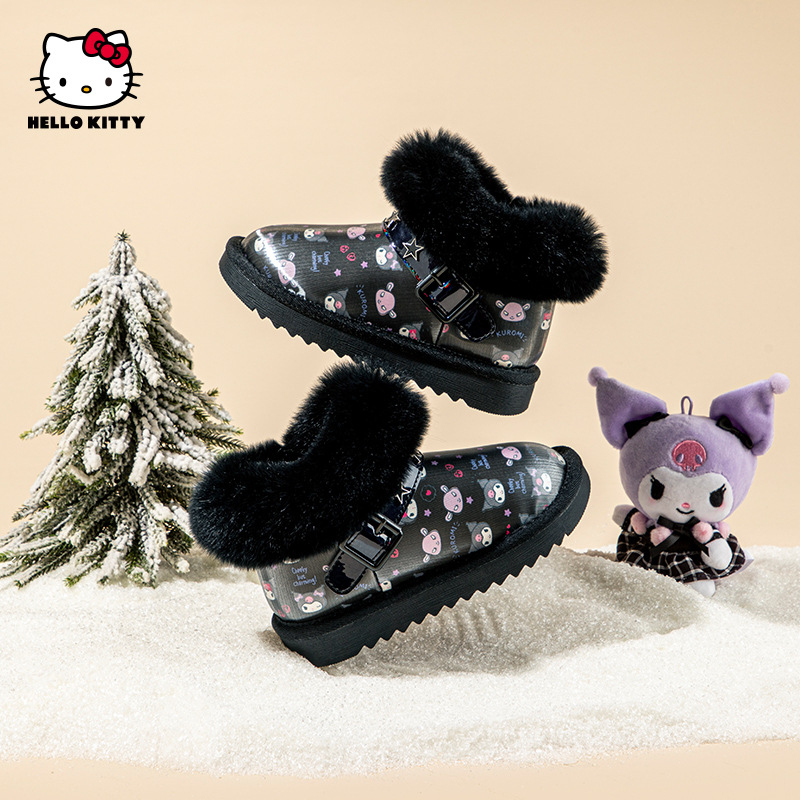 Hello Kitty tüdrukute lumesaapad 2024. aasta talvised veekindlad libisemisvastased saapad, soojad ja külmakindlad kommivärvi juuksesaapad 8