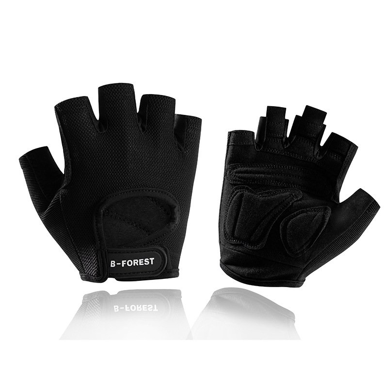 Puspirštės sportinės pirštinės vyrams ir moterims vasarai, kvėpuojančios, neslystančios, nesukeliančios nuospaudų, skirtos važiavimui dviračiu ir bėgimui, atsparios dilimui, smūgius sugeriančios sportinės pirštinės