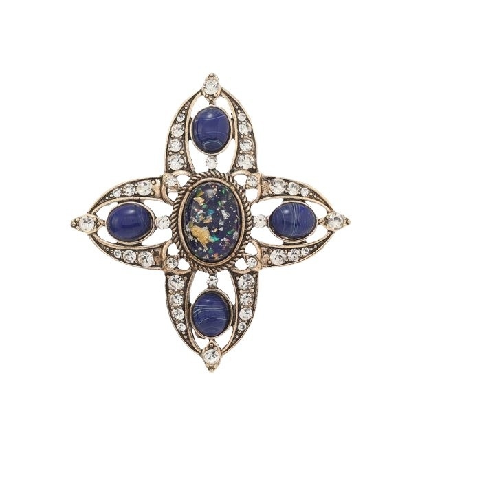 Нова средновековна брошка с кух кръст, есенна мода, ретро атмосферна геометрична игла за палто, на склад на едро