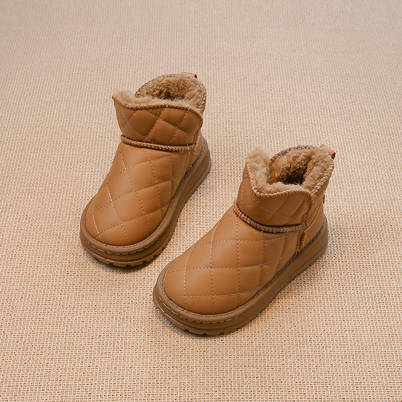 Vaikiški sniego batai Žieminiai berniukiški vilnos pamušalu pastorinti trumpi batai mergaitėms Sniego medvilniniai vaikiški medvilniniai batai Žieminiai batai