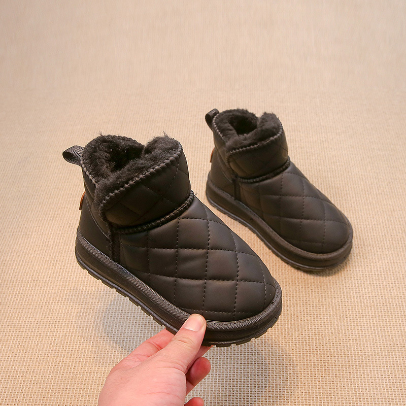 Vaikiški sniego batai Žieminiai berniukiški vilnos pamušalu pastorinti trumpi batai mergaitėms Sniego medvilniniai vaikiški medvilniniai batai Žieminiai batai