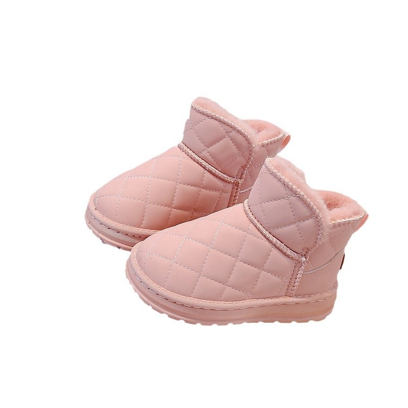 Vaikiški sniego batai Žieminiai berniukiški vilnos pamušalu pastorinti trumpi batai mergaitėms Sniego medvilniniai vaikiški medvilniniai batai Žieminiai batai