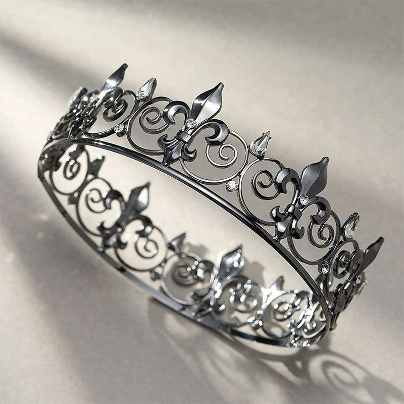 Nauja europietiška ir amerikietiška baroko stiliaus nuotakos karūnėlė, auksinė, cirkonio formos, apvali karūnėlė, tiesiogiai iš gamyklos, didmeninė prekyba