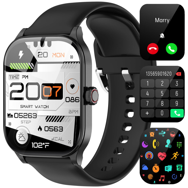 Ceas inteligent la modă pentru bărbați și femei, cu apel Bluetooth, ritm cardiac, somn, monitorizare a sănătății, exerciții fizice, vânzare la modă, comerț exterior