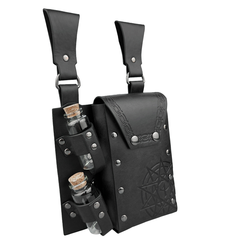 Viduslaiku alķīmijas slīpā dubultā pudeles soma Ziemeļvalstu vikingu stila vintage COSPLAY aksesuāri Amazon TEMU Cross Border
