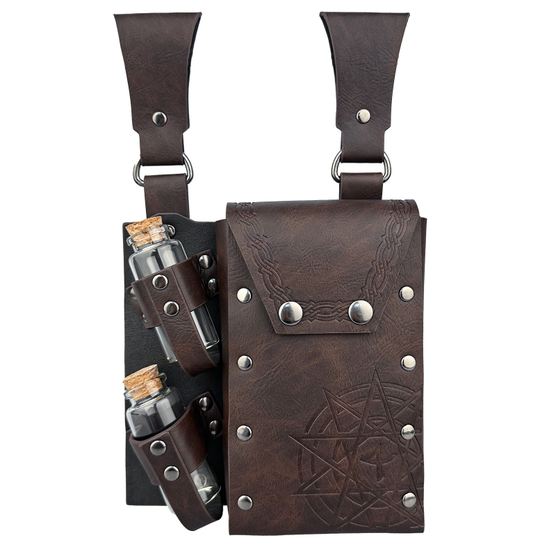 Keskaegne alkeemia kaldus topeltpudelikott Põhjamaade viikingistiilis vintage COSPLAY rekvisiidid Amazon TEMU Cross Border