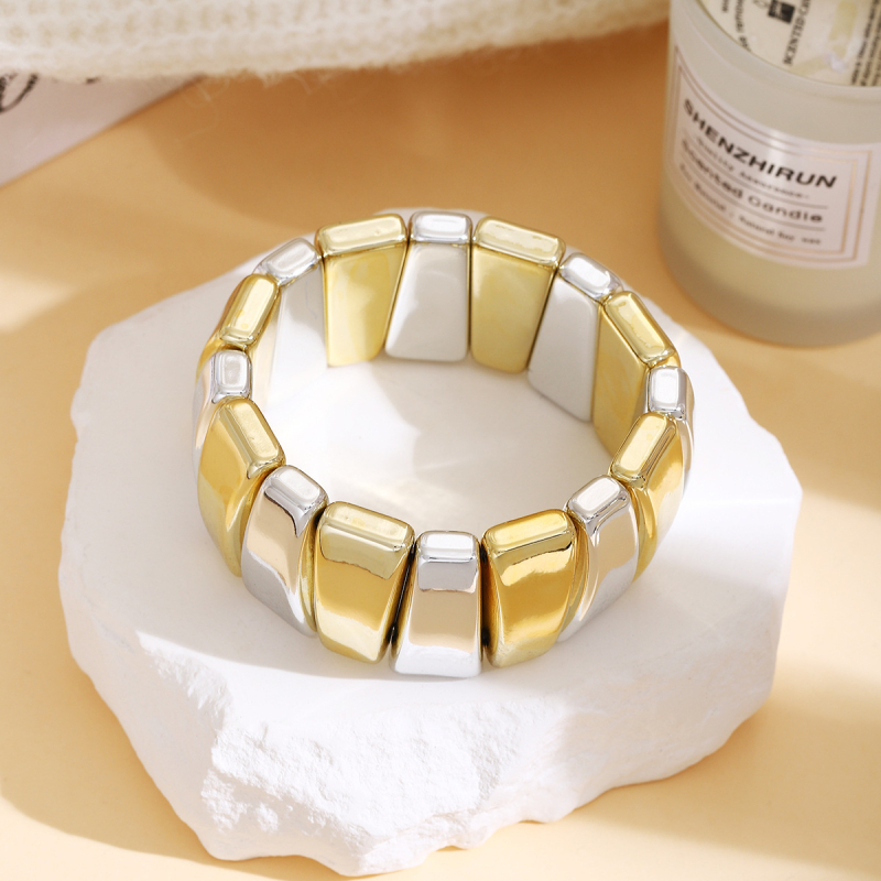 Eiropas un Amerikas viegla, grezna, augstas klases metāla stila, moderna, eleganta rokassprādze ceļošanai uz darbu un mājām, personalizēta, plata zelta un sudraba rokassprādze pārrobežu ceļošanai