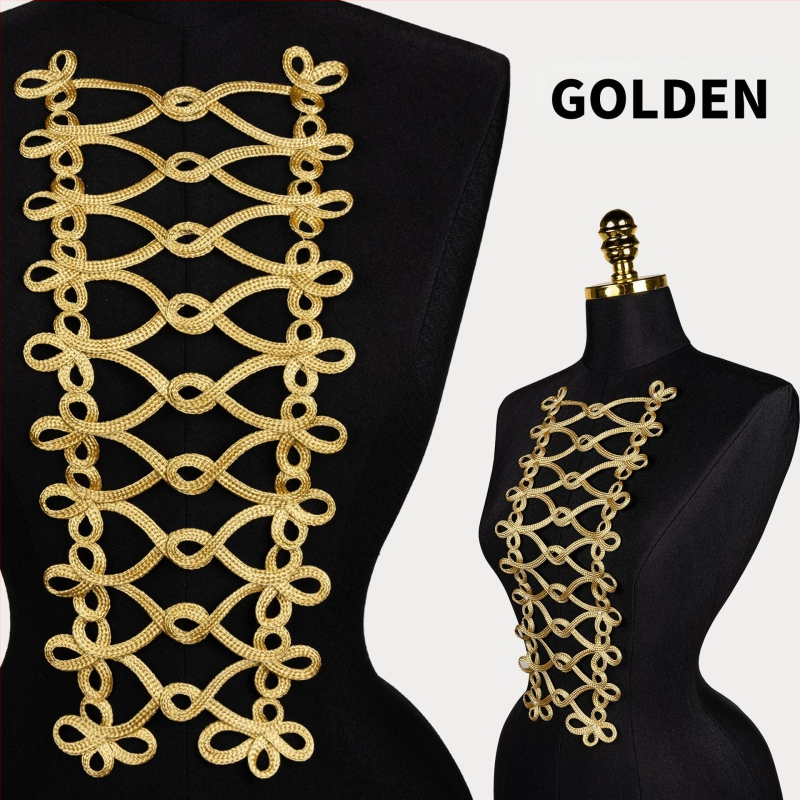 Auksinė šilko suknelė su dekoratyviniu kraštu, rankų darbo kostiumas, šokių kostiumas, dekoratyviniai nėriniai, auksinis, juodas, auksinė, pagal užsakymą pagaminta uniforma, dekoratyvinės kopėčios