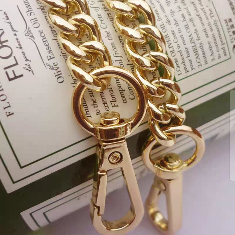 Lanț de aluminiu pentru geantă, accesorii decorative, 13 mm lățime, detașabil din piele, curea pentru rucsac, achiziție unică
