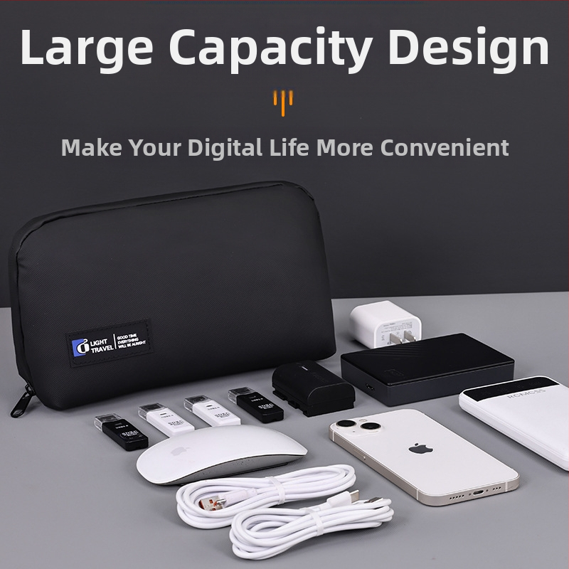 Kožená fólia série Elite, úložné puzdro na dátový kábel, myš, slúchadlá, digitálne príslušenstvo, cestovné puzdro na pranie