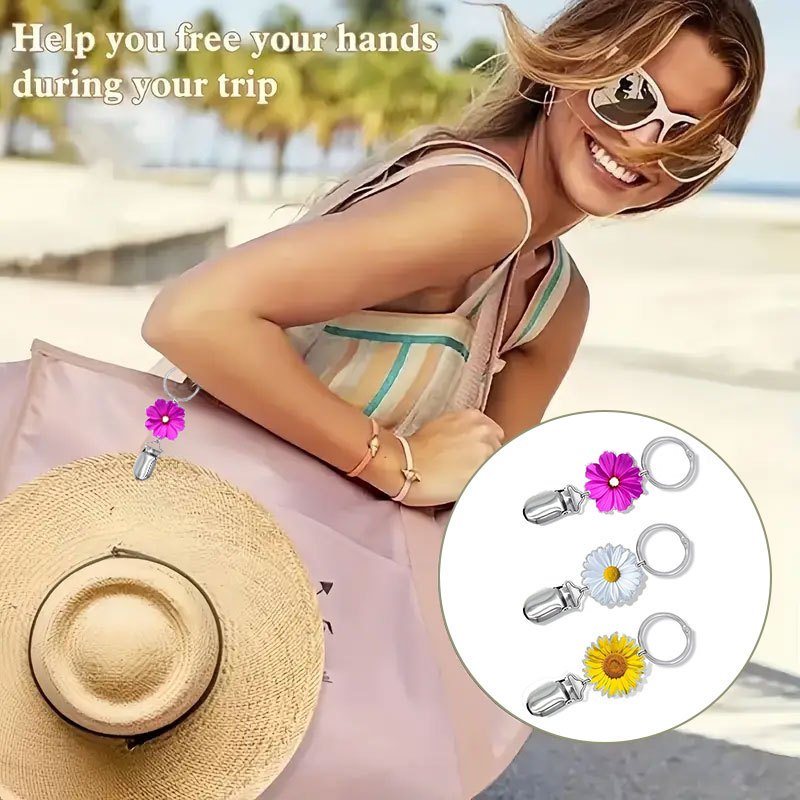 Акрилна многофункционална щипка за шапка с принт на цвете с пеперуда, празничен стил, декорация на чанта, висулка, трансгранична доставка