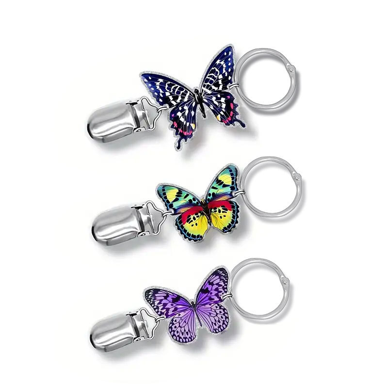 Акрилна многофункционална щипка за шапка с принт на цвете с пеперуда, празничен стил, декорация на чанта, висулка, трансгранична доставка