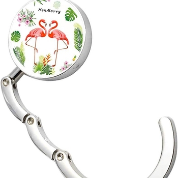 Γάντζος τσάντας, προσαρμοσμένο μεταλλικό στρογγυλό κόλλα τσάντας, βολικό για τις γυναίκες να το κουβαλούν όταν βγαίνουν έξω, πτυσσόμενη συμπαγής πόρπη τσάντας