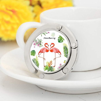 Γάντζος τσάντας, προσαρμοσμένο μεταλλικό στρογγυλό κόλλα τσάντας, βολικό για τις γυναίκες να το κουβαλούν όταν βγαίνουν έξω, πτυσσόμενη συμπαγής πόρπη τσάντας