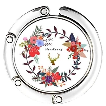 Γάντζος τσάντας, προσαρμοσμένο μεταλλικό στρογγυλό κόλλα τσάντας, βολικό για τις γυναίκες να το κουβαλούν όταν βγαίνουν έξω, πτυσσόμενη συμπαγής πόρπη τσάντας