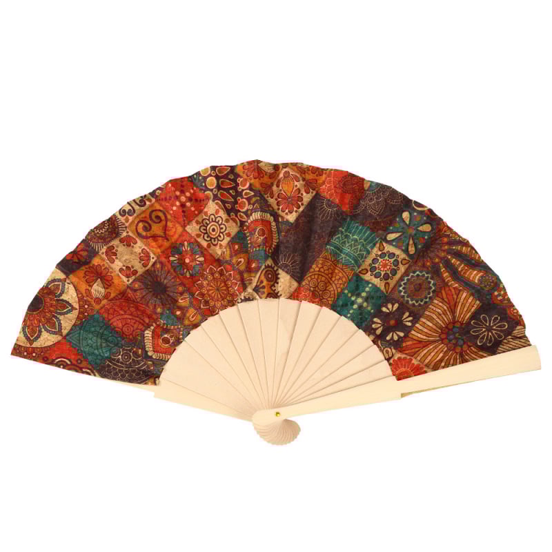 Evantai pliabil portabil cu mâner din lemn, stil chinezesc, nou, retro, cu imprimeu clasic din lemn, Hanfu