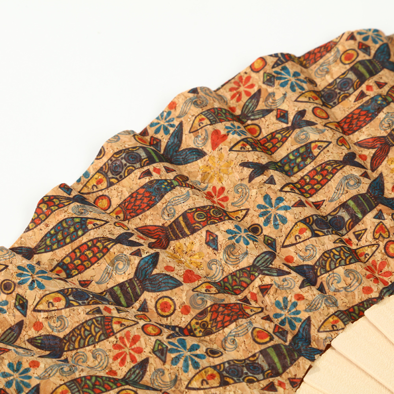 Нов китайски стил класически вентилатор с дървесен принт, преносим аксесоар Ханфу, сгъваем вентилатор с дървена дръжка, национална тенденция, ретро сгъваем вентилатор