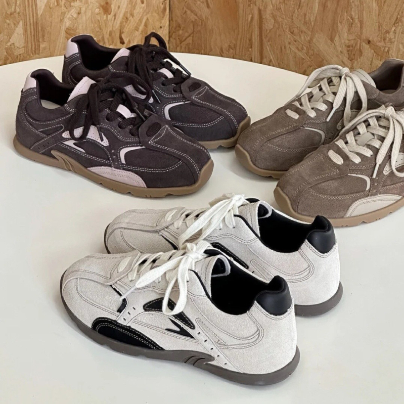 Pantofi sport de antrenament germani vintage, asortați cu culori, pentru femei, primăvara 2025, noi, cu talpă moale, plată, Forrest Gump, pantofi sport ușori de alergare